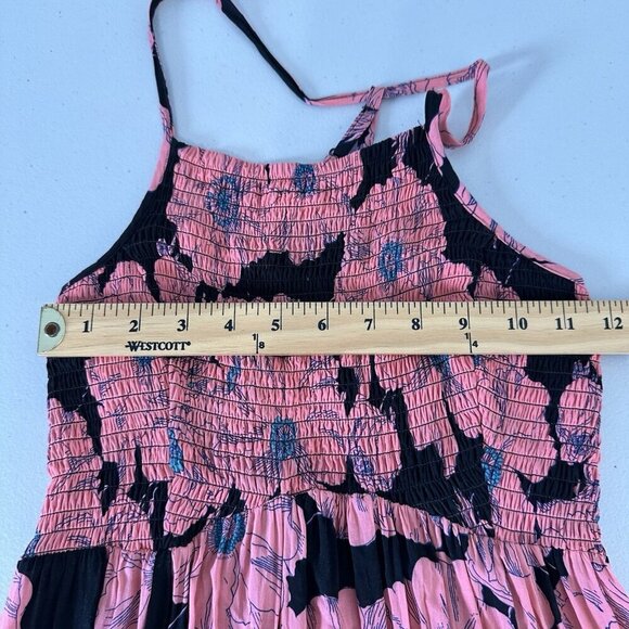 Intimately Free People Maxi Dress Black Combo XS Heatwave Printed Floral - Picture 8 of 14